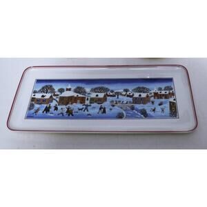 Villory & Boch Naif Christmas Sandwich Tray in Excellent Condition